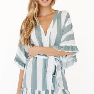 NWT Plum Pretty Sugar Striped Bridesmaid Robe